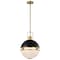 Nuvo Everton 2-Light Pendant 14 in. Matte Black & Brass Etched Opal Glass 60/7878 - alternate 3